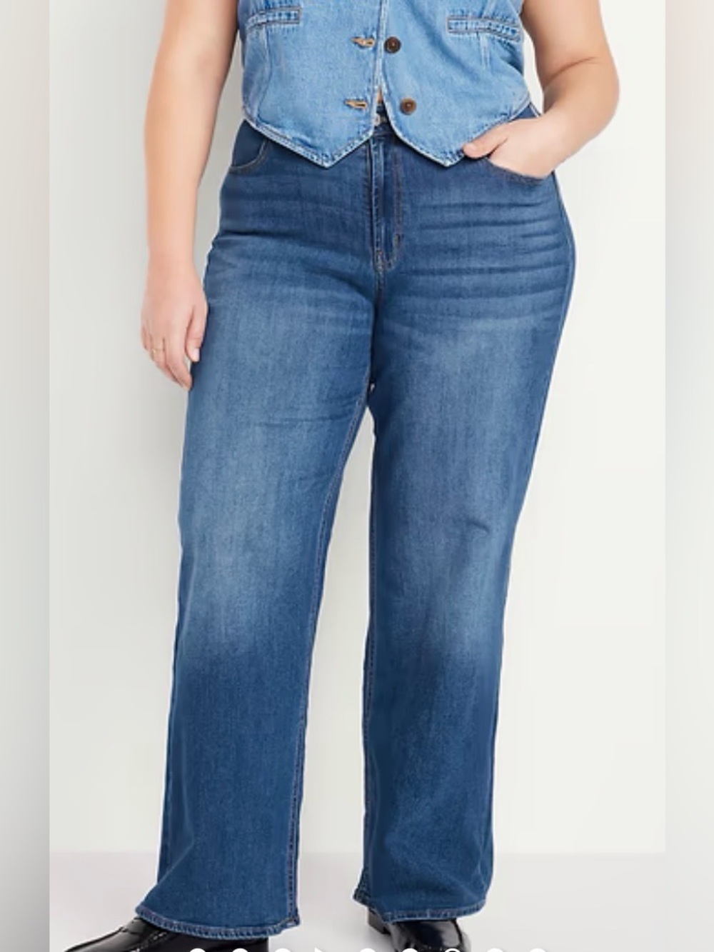 NEW Old Navy Wow Wide Leg Jeans Womens Sz 22 Dark Wash High Rise Denim Pants NWT